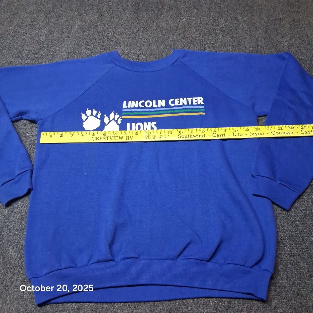 Vintage Healthknit Lincoln Center Lions Sweatshirt Size Large Blue USA Made - Picture 4 of 8